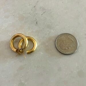Solid 14k gold everyday hoops 20mm